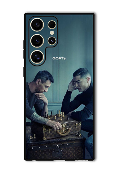 Theodor جراب حماية لهاتف سامسونج جالاكسي S24 ألترا - شطرنج ميسي ورونالدو