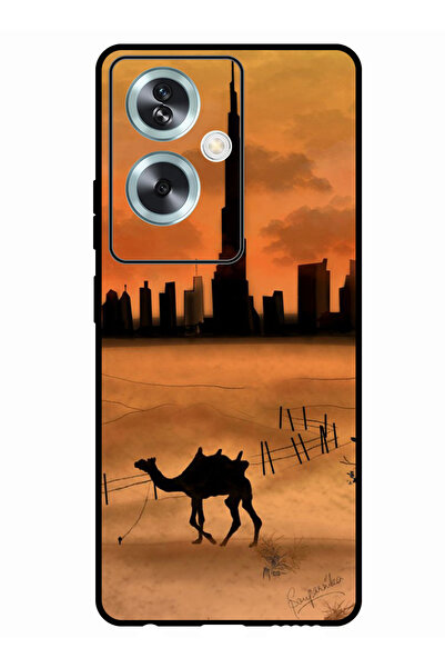 Theodor جراب واقٍ مضاد للخدش والصدمات لهاتف Oppo A2 بتصميم غروب الشمس وبرج خليفة