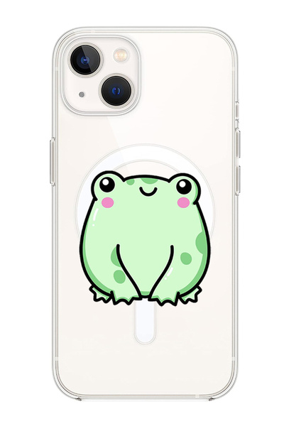 Theodor غلاف لهاتف iPhone 13 مقاس 6.1 بوصة، متوافق مع MagSafe، غطاء ممتص للصدمات للهاتف، نسخة الضفدع