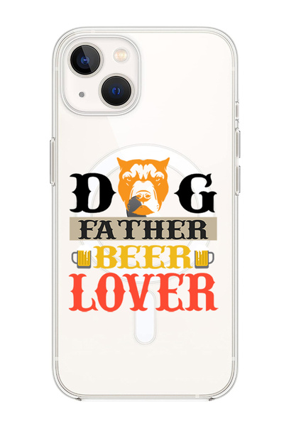 Theodor غلاف لهاتف iPhone 14 Plus متوافق مع MagSafe، غطاء مقاوم للصدمات، كلب، والد، محب للبيرة، أسود