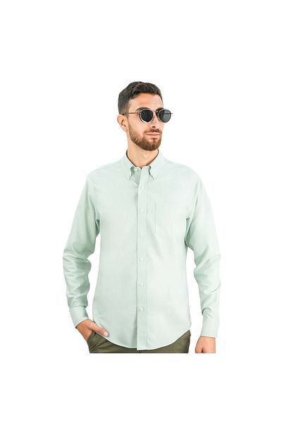 Giordano Men's Wrinkle-Free Cotton Oxford Long Sleeve Shirt