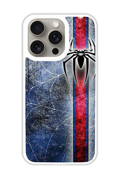 Theodor غطاء حماية لهاتف أبل آيفون 15 برو سبايدرمان (مصد أبيض)