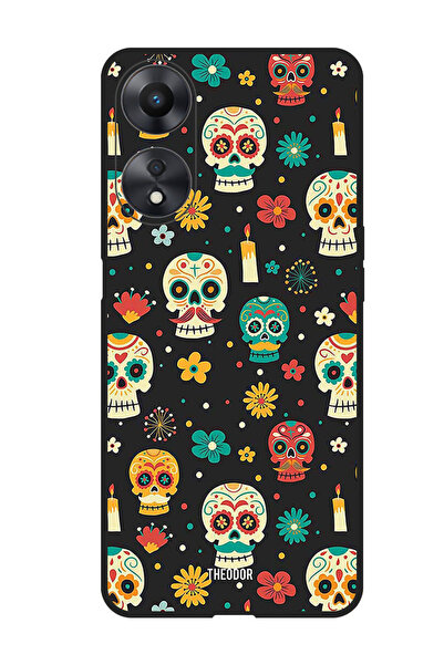 Theodor جراب واقٍ مضاد للخدش والصدمات لهاتف Oppo F23 5G بأنماط هيكل عظمي