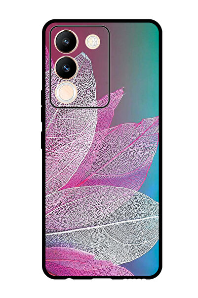 Theodor جراب واقٍ مضاد للخدش والصدمات لهاتف Vivo Y200 بلون أوراق الشجر الملونة