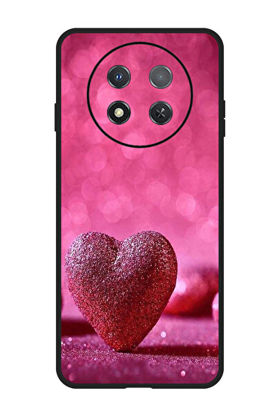 Theodor جراب واقٍ مضاد للخدش والصدمات لهاتف هواوي إنجوي 60X، قلب لامع وردي داكن
