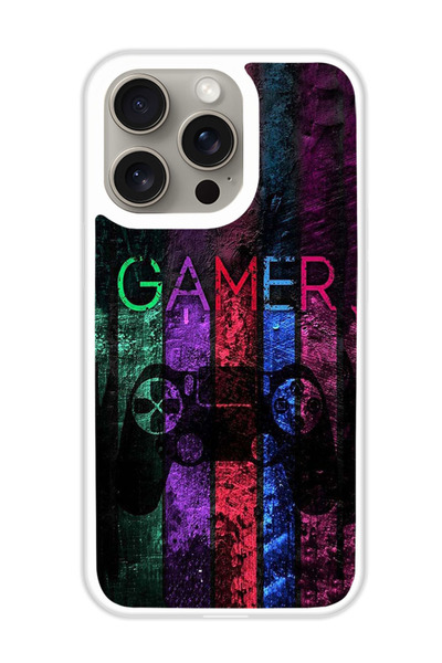 Theodor غطاء حماية لجهاز أبل آيفون 15 برو جيمر (مصد أبيض)