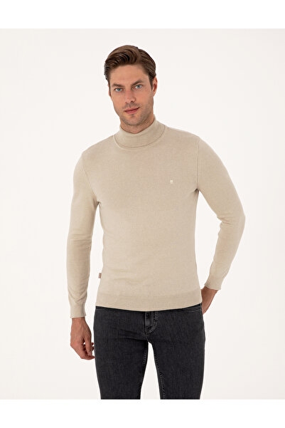 Pierre Cardin Kum Melange Slim Fit Turtleneck Basic Sweater 50314202-Vr123