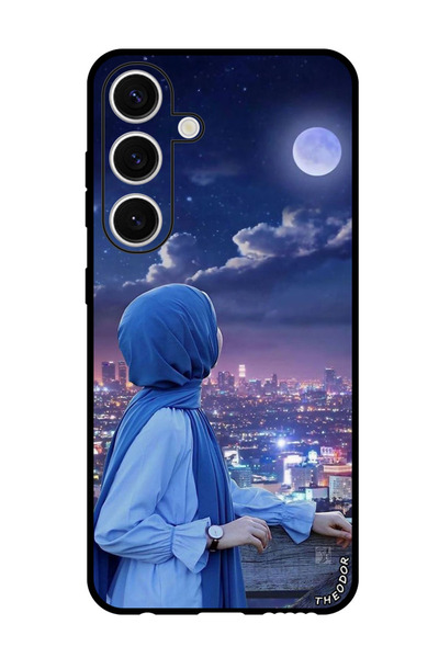 Theodor جراب واقٍ مضاد للخدش والصدمات لهاتف Samsung Galaxy S24 فتاة محجبة تنظ...