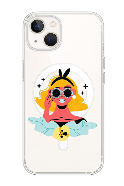 Theodor غلاف لهاتف iPhone 14 مقاس 6.1 بوصة، متوافق مع MagSafe، جراب مقاوم للصدمات، نظارات شمسية للفتيات