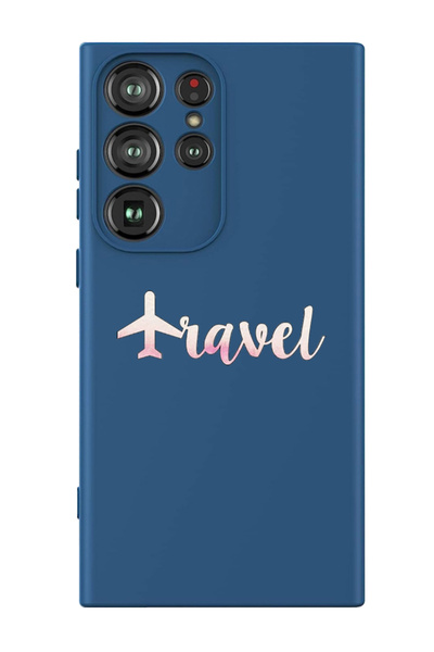 Theodor غطاء حماية سائل من السيليكون المقاوم للصدمات لهاتف سامسونج جالاكسي S24 ألترا (أزرق) - سفر