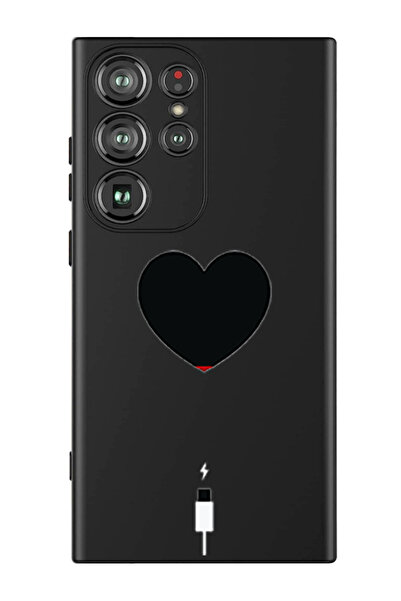 Theodor غطاء حماية من السيليكون السائل المقاوم للصدمات لهاتف سامسونج جالاكسي S24 ألترا (أسود) - بطارية القلب منخفضة