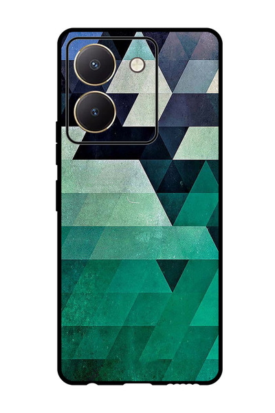 Theodor جراب واقٍ مضاد للخدش والصدمات لهاتف Vivo Y27s بنمط مثلث ألوان بحرية