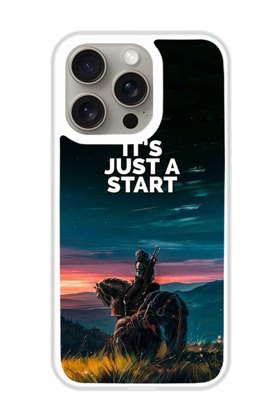 Theodor غطاء حماية لجهاز أبل آيفون 15 برو ماكس إنه مجرد بداية (مصد أبيض)