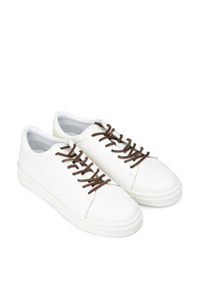 Deery Ανδρικά παπούτσια sneaker από γνήσιο δέρμα σε λευκό χρώμα