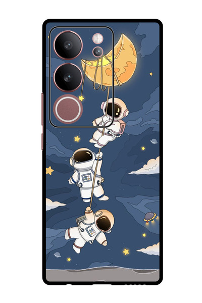 Theodor جراب واقٍ مضاد للخدش والصدمات لهاتف Vivo S17 - S17 Pro، رواد فضاء معلقون