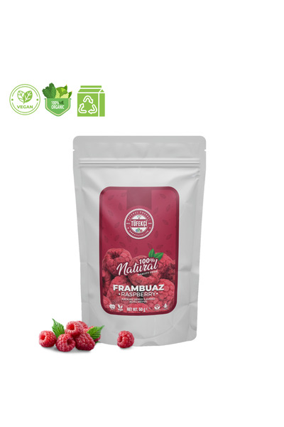 By Tüfekçi Freeze Dry Sliced ​​Dried Raspberry 50 Gr Real Raspberry That Does Not Lose Its Form and Taste