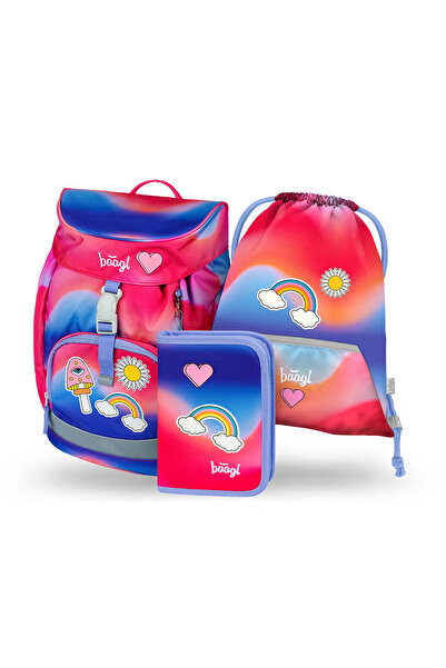 Baagl Set școlar Airy Rainbow Red