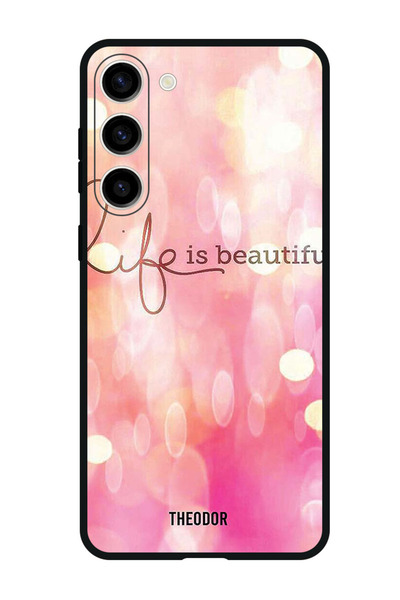 Theodor جراب واقٍ مضاد للخدش والصدمات لهاتف Samsung Galaxy S23 FE، الحياة جميلة