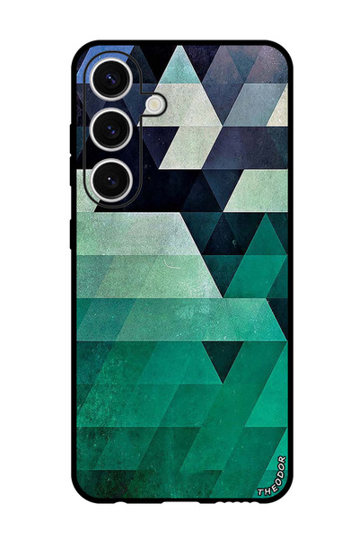 Theodor جراب واقٍ مضاد للخدش والصدمات لهاتف Samsung Galaxy S24 مثلث اللون البحري