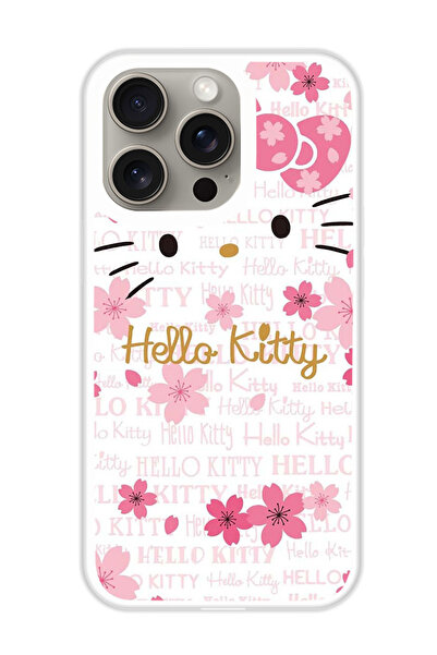 Theodor غطاء حماية لهاتف أبل آيفون 15 برو هالو كيتي (مصد أبيض)