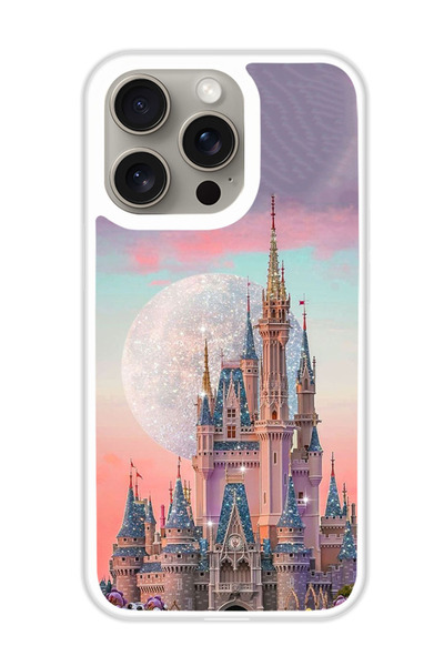 Theodor غطاء حماية لهاتف أبل آيفون 15 برو - قلعة ديزني (مصد أبيض)