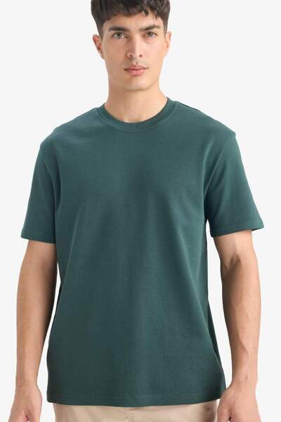 DeFacto New Season 100% Cotton Regular Fit Crew Neck Basic Plain Short Sleeve T-Shirt