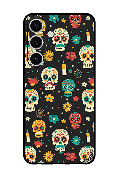 Theodor جراب واقٍ مضاد للخدش والصدمات لهاتف Samsung Galaxy S24 بأنماط هيكل عظمي