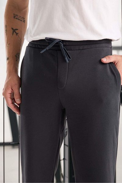 Valiberta Spike Diagonal 3 Thread Cuff Leg Men's Pants Sweatpants - Smoked