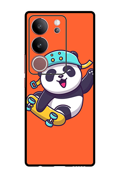 Theodor جراب واقٍ مضاد للخدش والصدمات لهاتف Vivo S17 - S17 Pro Skiing Panda