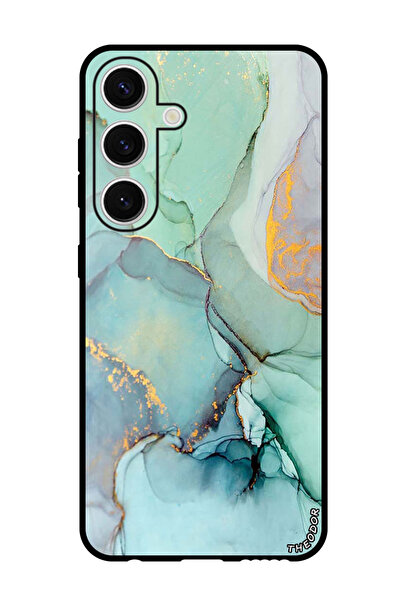 Theodor جراب واقٍ مضاد للخدش والصدمات لهاتف Samsung Galaxy S24 مع خطوط الشقوق