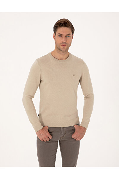 Pierre Cardin Kum Melanj Slim Fit Bisiklet Yaka Basic Triko Kazak 50314192-VR123