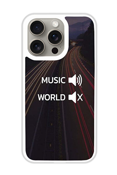 Theodor غطاء حماية لهاتف أبل آيفون 15 برو، كلمة موسيقية (مصد أبيض)