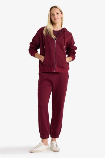 DeFacto New Season Basic Plain Pocketed Waist Lace-Up Thick Jogger Sweatpants
