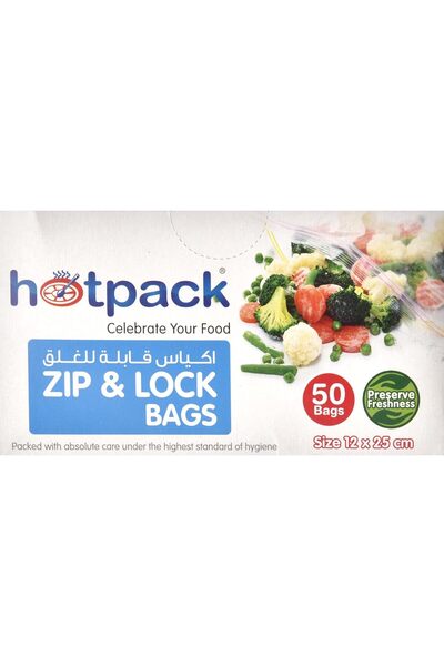 Hotpack Hotpack Zip Lock Food Storage Bags, 12 x 25 cm, 50 Pack, Zlb1225