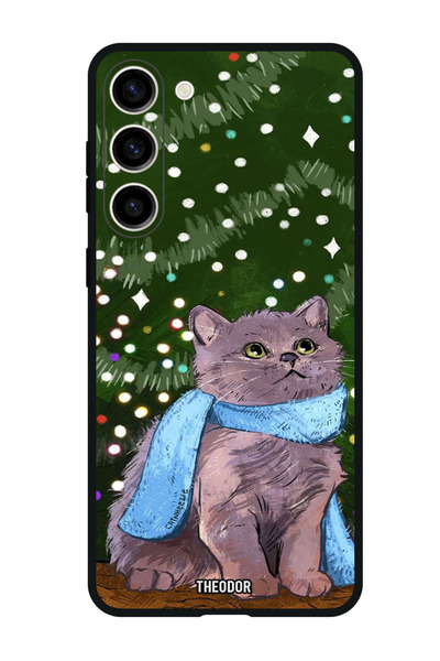 Theodor جراب واقٍ مضاد للخدش والصدمات لهاتف Samsung Galaxy S23 FE، قطة لطيفة