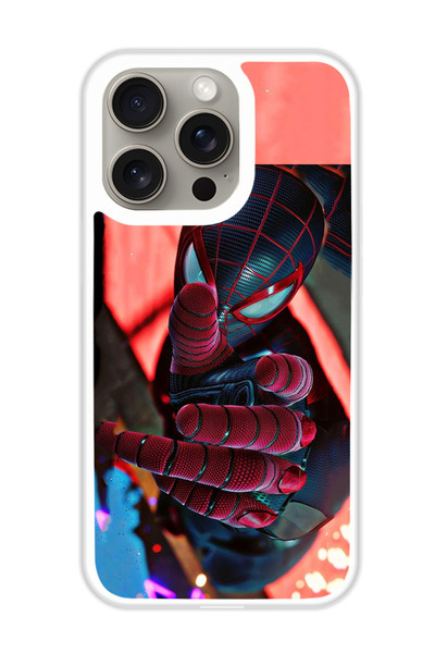 Theodor غطاء حماية لهاتف أبل آيفون 15 برو ماكس سبايدر مان 1 (مصد أبيض)