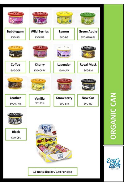 erorex Organic Car Air Freshener Can Green Apple