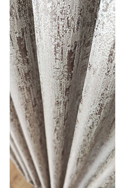 Yuka Κουρτίνα φόντου ταμπλό Καφέ βιζόν μαρμάρινο σχέδιο γκρι μονόφυλλο 1/3 συμπίεση πολυτελής σειρά βαρύ γκραμμάζ