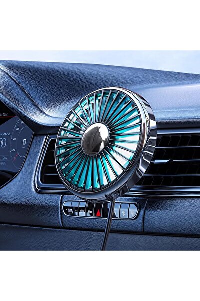 erorex Usb Car Fan Air Vent Mounted Colorful Light, 360° Rotatable Portable Clip Fans That Blow Cold Air,