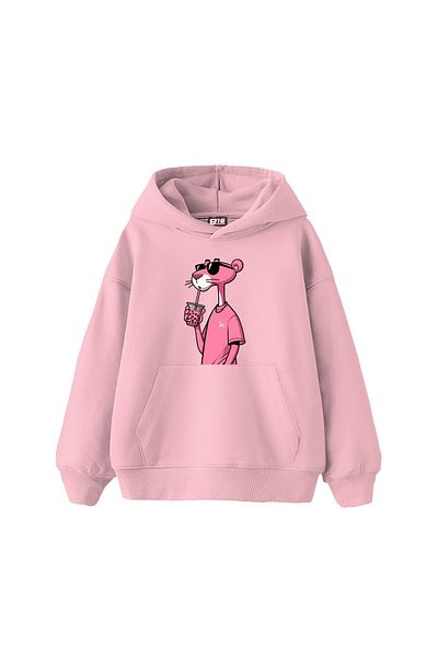 Sekizbiraltı Pink Panther V2 Printed Oversize Unisex Pink Hoodie