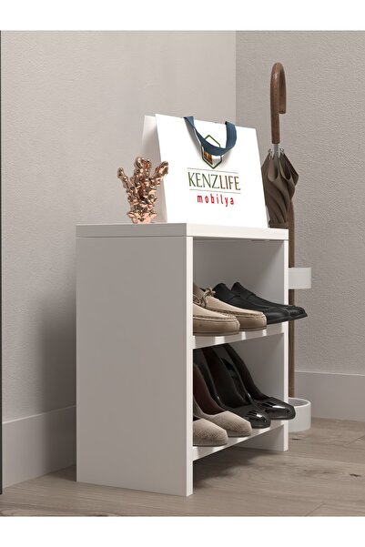Kenzlife Ayakkabılık Mısri Mat Beyaz Suntalam 035*040*20 Dört Çift Ayakkabı Kapasitesi Arkalıksız