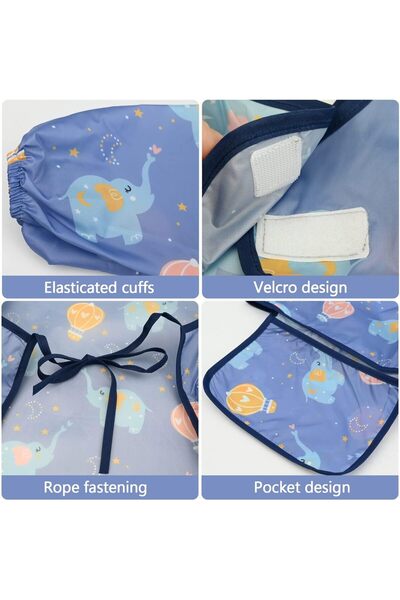 erorex Baby Weaning Bib Waterproof Anti Dirty Baby Feeding Bibs Long Sleeves Weaning Bibs Eating Attaches