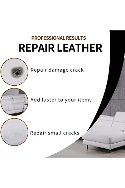 erorex Leather Repair Kit - Black White Leather Repair Kit, Furniture Waterproof Leather Couch Repair Kit,