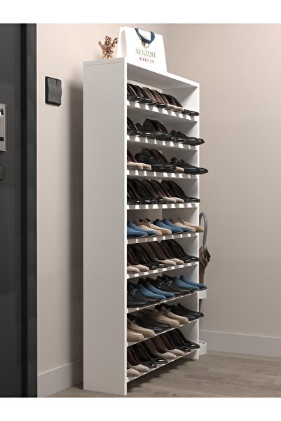 Kenzlife Ayakkabılık Mısri Mat Beyaz Suntalam 140*080*20 Otuzaltı Çift Ayakkabı Kapasitesi Arkalıksız