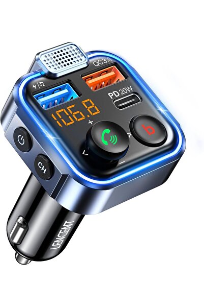 erorex Car Fm Transmitter, Wireless Bluetooth 5.3 Radio Adapter Car Kit, Pd3.0 Type C 20W+Qc3.0 Car Fast