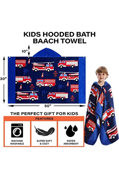erorex Kids Hooded Bath Beach Towel Boys Girls Super Absorbent Cotton Towel Pool Swim Bath Cute Cartoon
