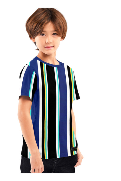 LAUREN SMITH Boys’ Cotton Blend Striped T-Shirt – Casual Comfort for Everyday Adventures