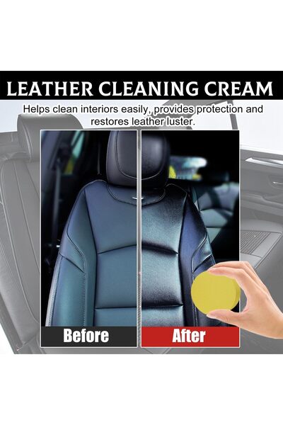 erorex Car Leather Cleaning Cream - 100G Leather Care Restoration Polish Car Seats Sofas, Includes Sponge,
