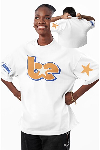 Fuddy Moda Tricou unisex cu mâneci Be Billie Star, tricou oversize cu tematic...