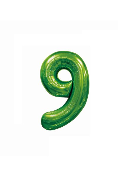 SDX Market Balon folie metalică, Numărul 9, 100 cm, Verde